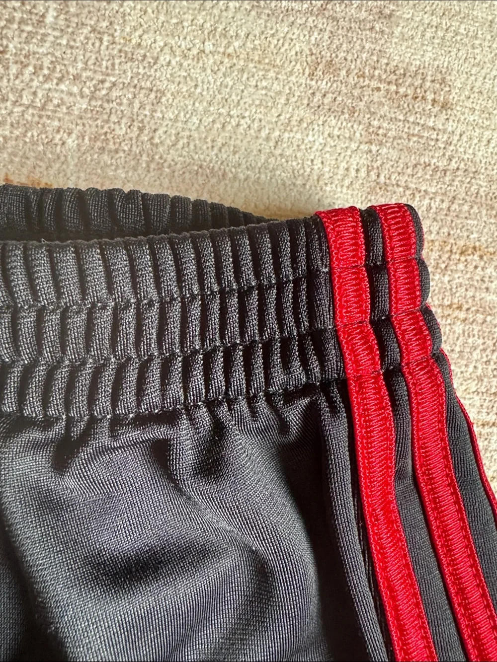 adidas Red Kids Tracksuit with Black Stripes and Accents size 18M